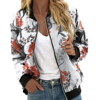 BLOUSON BOMBARDIER FLEURI POUR FEMME | ÉTÉ