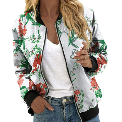 BLOUSON BOMBARDIER FLEURI POUR FEMME | ÉTÉ