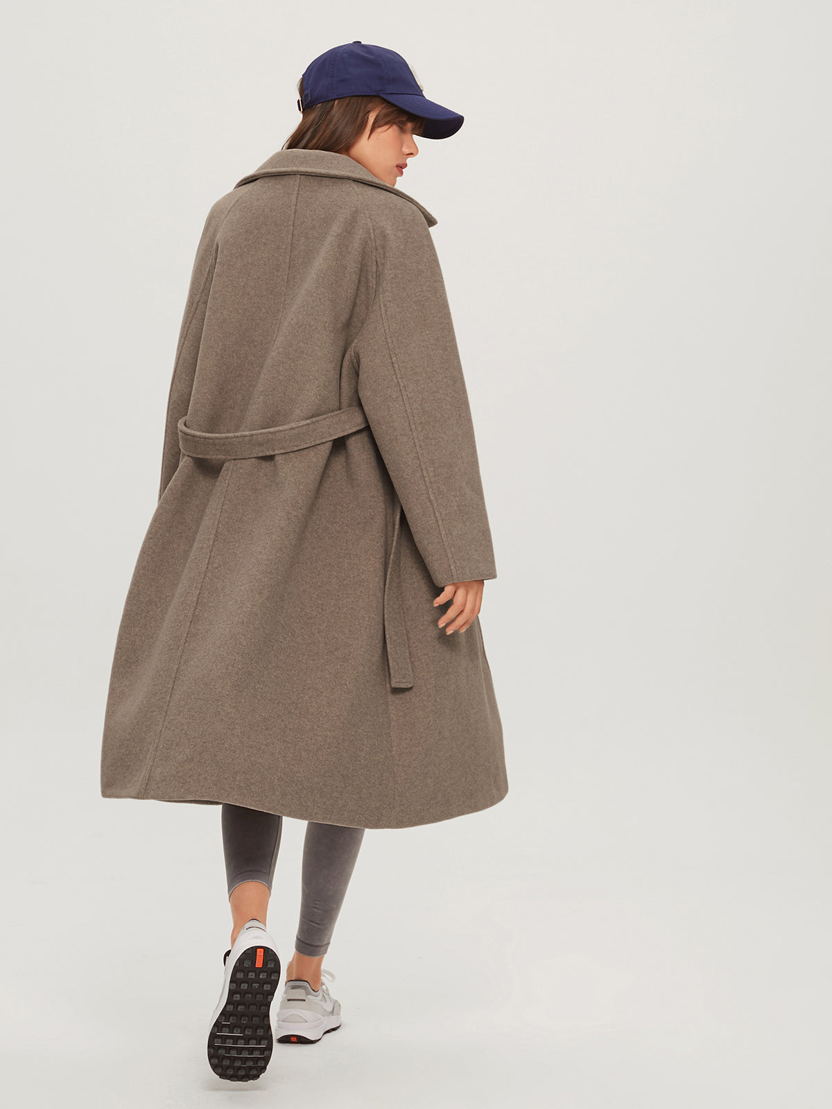 ASHER | MANTEAU LONG BROSSÉ POUR FEMME | CEINTURE