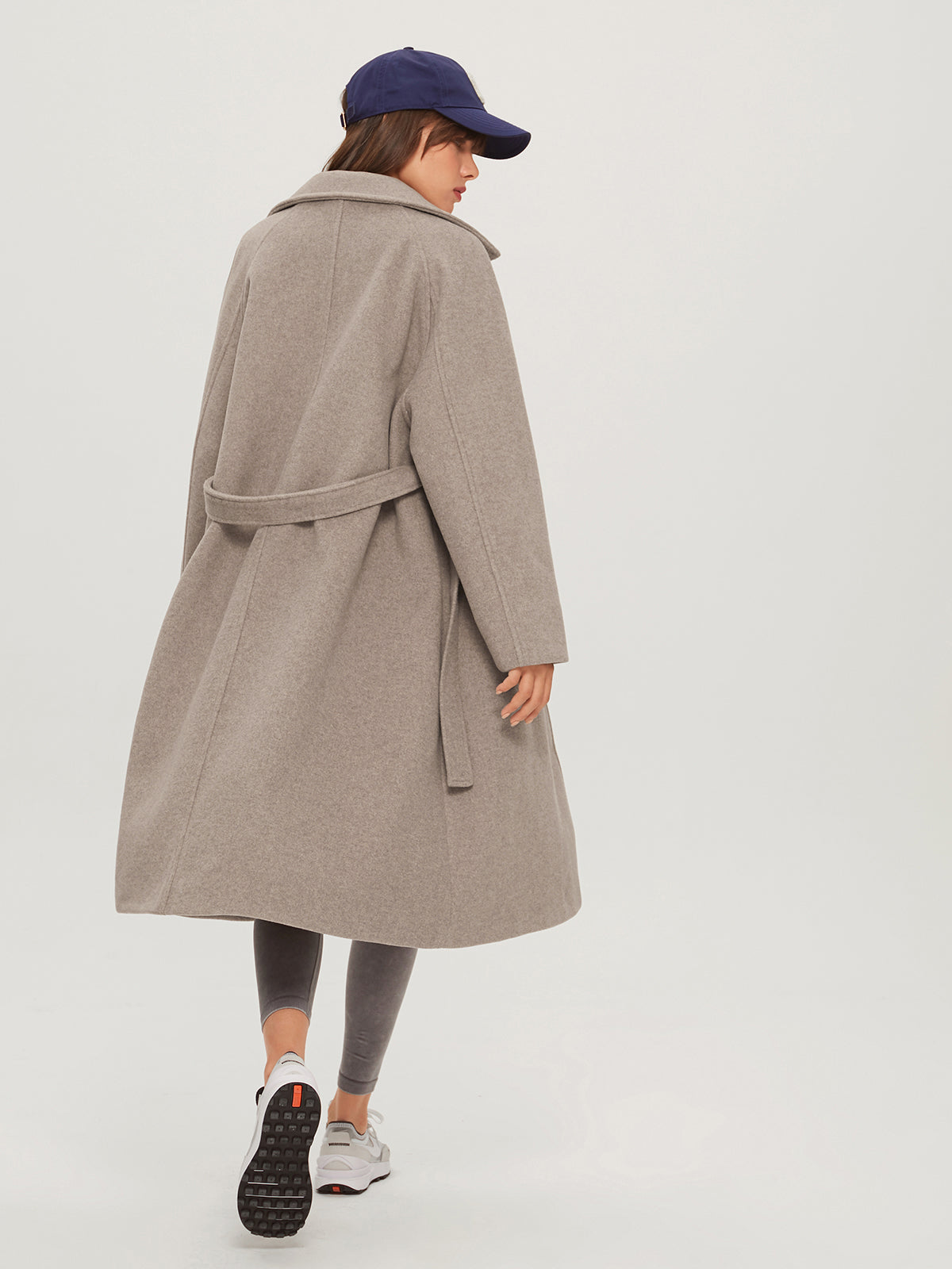 ASHER | MANTEAU LONG BROSSÉ POUR FEMME | CEINTURE